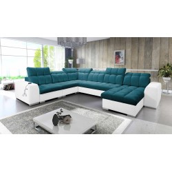 U-förmiges Ecksofa Prisma VIII mit Schlaffunktion und Anschluss