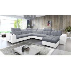 U-förmiges Ecksofa Prisma VIII mit Schlaffunktion und Anschluss