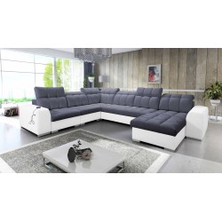 U-förmiges Ecksofa Prisma VIII mit Schlaffunktion und Anschluss