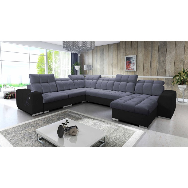U-shaped corner sofa Prisma VIII with a sleeping function and port