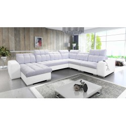 U-förmiges Ecksofa Prisma VIII mit Schlaffunktion und Anschluss