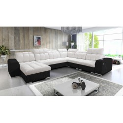 U-förmiges Ecksofa Prisma VIII mit Schlaffunktion und Anschluss