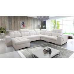 U-förmiges Ecksofa Prisma VIII mit Schlaffunktion und Anschluss