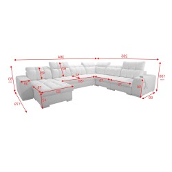 U-förmiges Ecksofa Prisma VIII mit Schlaffunktion und Anschluss U-förmiges Ecksofa Prisma VIII mit Schlaffunktion und Anschluss