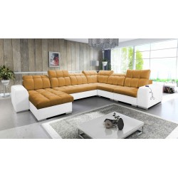 U-förmiges Ecksofa Prisma VIII mit Schlaffunktion und Anschluss