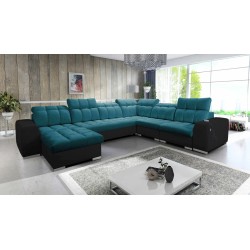 U-förmiges Ecksofa Prisma VIII mit Schlaffunktion und Anschluss