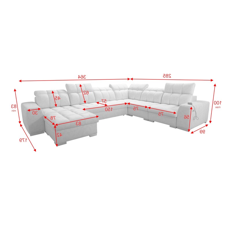 U-förmiges Ecksofa Prisma VIII mit Schlaffunktion und Anschluss U-förmiges Ecksofa Prisma VIII mit Schlaffunktion und Anschluss