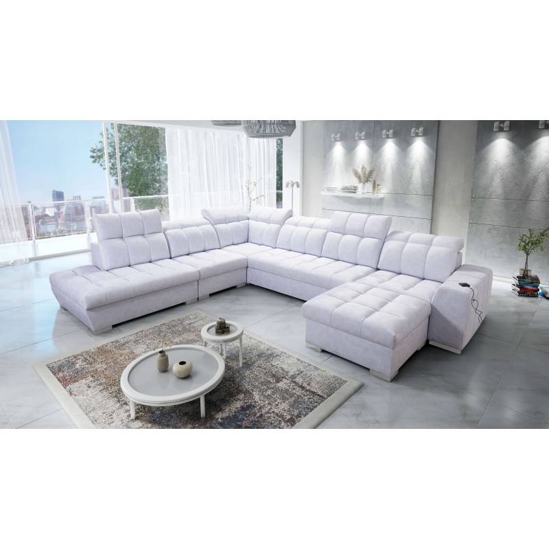 Ecksofa Prisma X mit Schlaffunktion, USB-Anschluss und Bettkasten - Samt | Haustierfreundlich, Terra 80 Ecksofa Prisma X mit Schlaffunktion, USB-Anschluss und Bettkasten - Samt | Haustierfreundlich, Terra 80