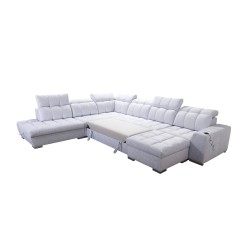 Prisma X Ecksofa mit Schlaffunktion, USB-Anschluss und Bettkasten - Velvet | Haustierfreundlich, Terra 06 + Ökoleder Prisma X Ecksofa mit Schlaffunktion, USB-Anschluss und Bettkasten - Velvet | Haustierfreundlich, Terra 06 + Ökoleder