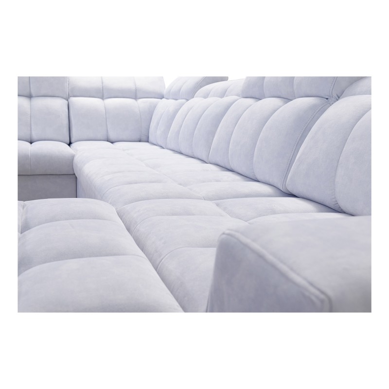 Ecksofa Prisma X mit Schlaffunktion, USB-Anschluss und Bettkasten - Samt | Haustierfreundlich, Terra 75 + Kunstleder Ecksofa Prisma X mit Schlaffunktion, USB-Anschluss und Bettkasten - Samt | Haustierfreundlich, Terra 75 + Kunstleder