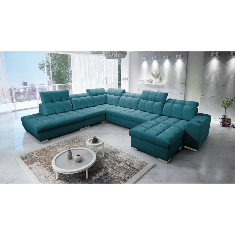 Prisma X Ecksofa mit Schlaffunktion, USB-Anschluss und Bettkasten - Velvet | Haustierfreundlich, Terra 75 Prisma X Ecksofa mit Schlaffunktion, USB-Anschluss und Bettkasten - Velvet | Haustierfreundlich, Terra 75