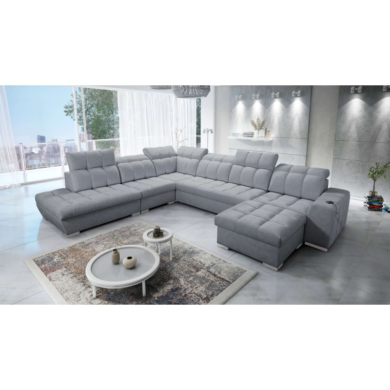 Prisma X Ecksofa mit Schlaffunktion, USB-Anschluss und Bettkasten - Velvet | Haustierfreundlich, Terra 92 Prisma X Ecksofa mit Schlaffunktion, USB-Anschluss und Bettkasten - Velvet | Haustierfreundlich, Terra 92
