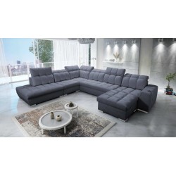 Ecksofa Prisma X mit Schlaffunktion, USB-Anschluss und Bettkasten - Velvet | Haustierfreundlich, Terra 96
