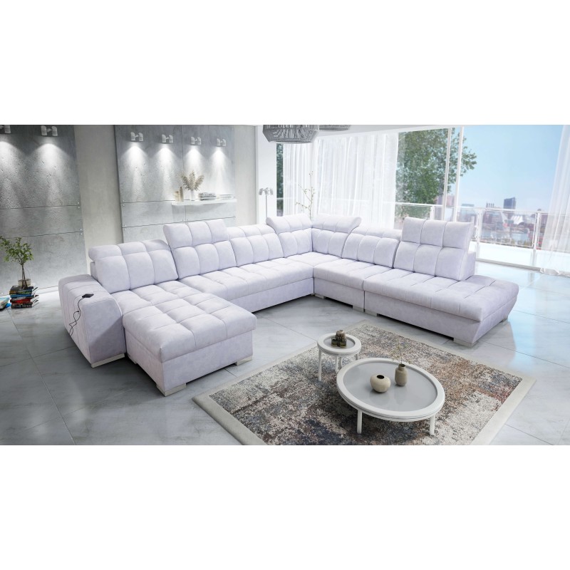 Ecksofa Prisma X mit Schlaffunktion, USB-Anschluss und Bettkasten - Samt | Haustierfreundlich, Terra 80 Ecksofa Prisma X mit Schlaffunktion, USB-Anschluss und Bettkasten - Samt | Haustierfreundlich, Terra 80