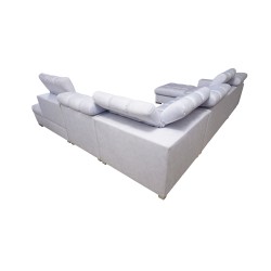 Ecksofa Prisma X mit Schlaffunktion, USB-Anschluss und Bettkasten - Samt | Tierfreundlich, Terra 26 + Kunstleder Ecksofa Prisma X mit Schlaffunktion, USB-Anschluss und Bettkasten - Samt | Tierfreundlich, Terra 26 + Kunstleder