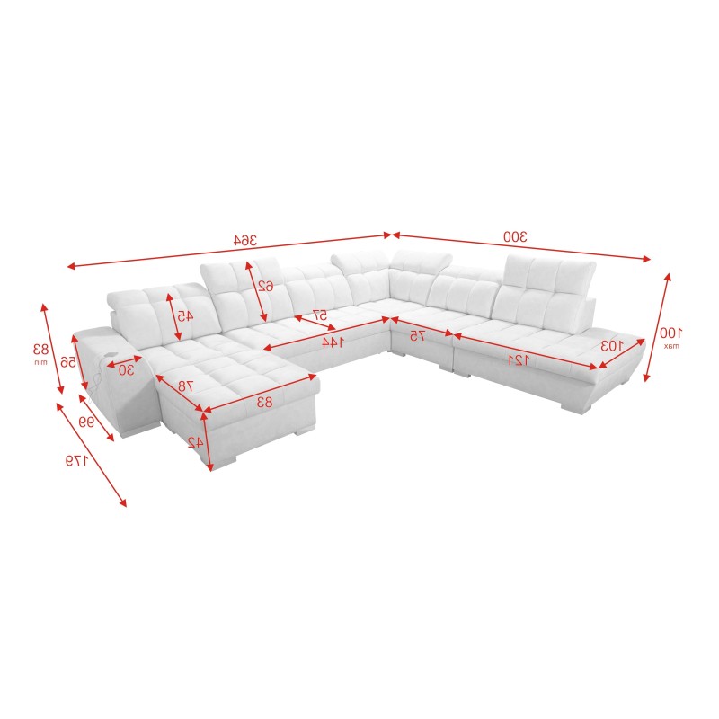 Ecksofa Prisma X mit Schlaffunktion, USB-Anschluss und Bettkasten - Samt | Tierfreundlich, Terra 26 + Kunstleder Ecksofa Prisma X mit Schlaffunktion, USB-Anschluss und Bettkasten - Samt | Tierfreundlich, Terra 26 + Kunstleder