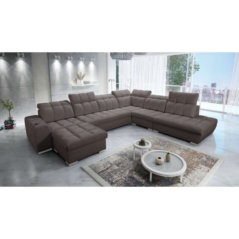 Ecksofa Prisma X mit Schlaffunktion, USB-Anschluss und Bettkasten - Samt | Haustierfreundlich, Terra 26 Ecksofa Prisma X mit Schlaffunktion, USB-Anschluss und Bettkasten - Samt | Haustierfreundlich, Terra 26