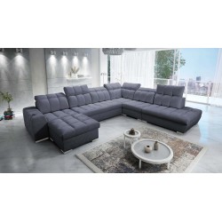 Ecksofa Prisma X mit Schlaffunktion, USB-Anschluss und Bettkasten - Velvet | Haustierfreundlich, Terra 96