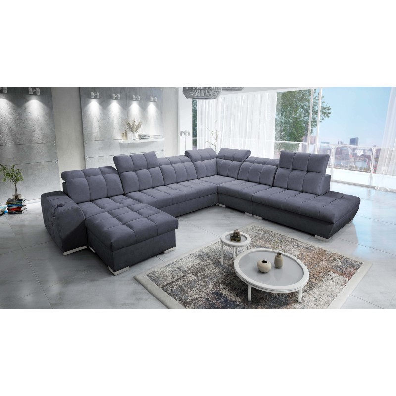 Ecksofa Prisma X mit Schlaffunktion, USB-Anschluss und Bettkasten - Velvet | Haustierfreundlich, Terra 96 Ecksofa Prisma X mit Schlaffunktion, USB-Anschluss und Bettkasten - Velvet | Haustierfreundlich, Terra 96