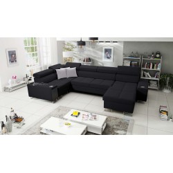 Sofá esquinero en forma de U Orbix IV Mini con función de cama: una combinación inigualable de estilo y comodidad.