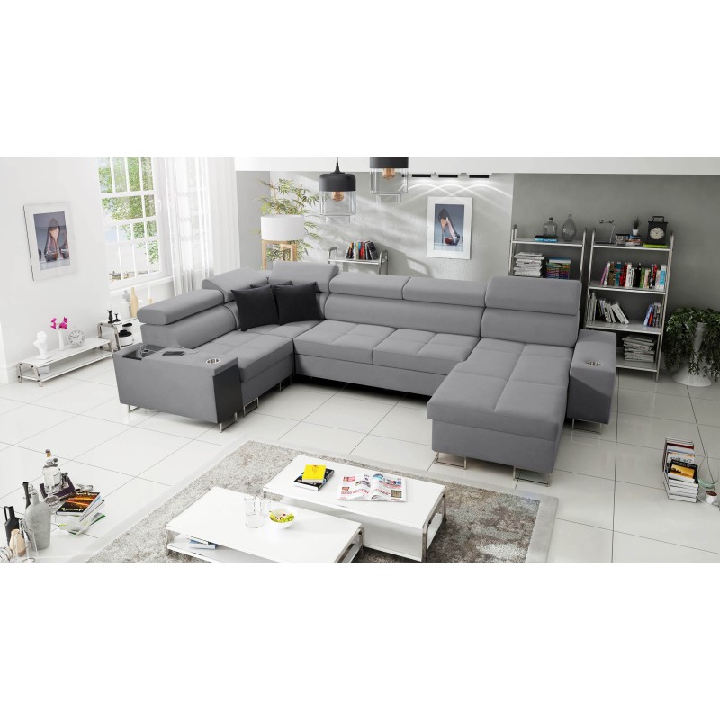 Sofá esquinero en forma de U Orbix IV Mini con función de cama: una combinación inigualable de estilo y comodidad.