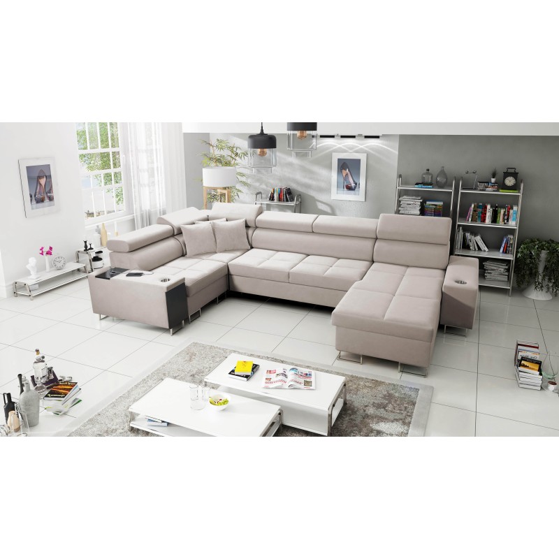 Ecksofa in U-Form Orbix IV Mini mit Schlaffunktion - unvergleichliche Kombination aus Stil und Komfort