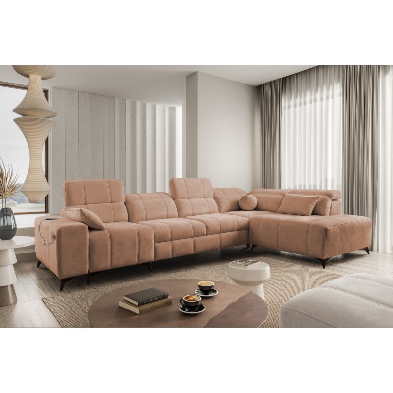 Ballagio XI corner sofa with a sleeping function in Plecionka fabric, Spring 1112 – comfort and style in one