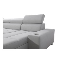 Corner Sofa U Orbix IV Maxi with Sleeping Function - Woven Fabric, Sawana 21