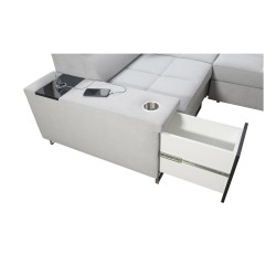 Ecksofa U Orbix IV Maxi mit Schlaffunktion - Flechtmuster, Sawana 26