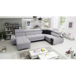 Ecksofa U Orbix IV Maxi mit Schlaffunktion - Geflecht, Sawana 84