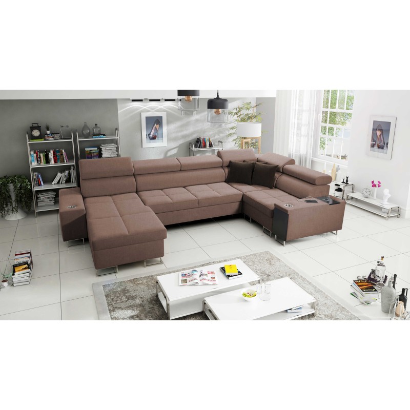 Ecksofa U Orbix IV Maxi mit Schlaffunktion - Geflecht, Sawana 25 Ecksofa U Orbix IV Maxi mit Schlaffunktion - Geflecht, Sawana 25