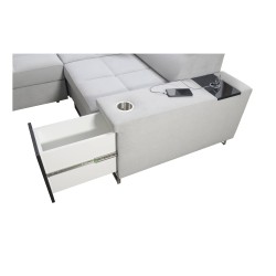 Corner Sofa U Orbix IV Maxi with Sleeping Function - Woven Fabric, Sawana 26