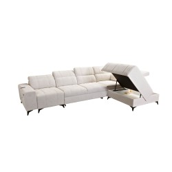 Ballagio XI corner sofa with a sleeping function in Plecionka fabric, Spring 1104 – comfort and style in one