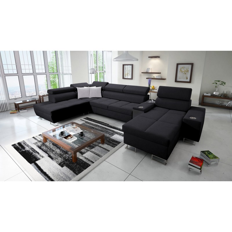 Sofá en forma de U Orbix V con función de cama | Muebles con Plecionka, Sawana 14 Sawana 84 Sofá en forma de U Orbix V con función de cama | Muebles con Plecionka, Sawana 14 Sawana 84