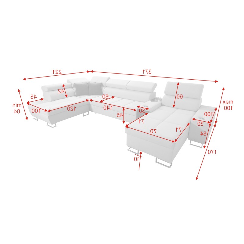 Sofá en forma de U Orbix V con función de cama | Muebles con Plecionka, Sawana 14 Sawana 84 Sofá en forma de U Orbix V con función de cama | Muebles con Plecionka, Sawana 14 Sawana 84