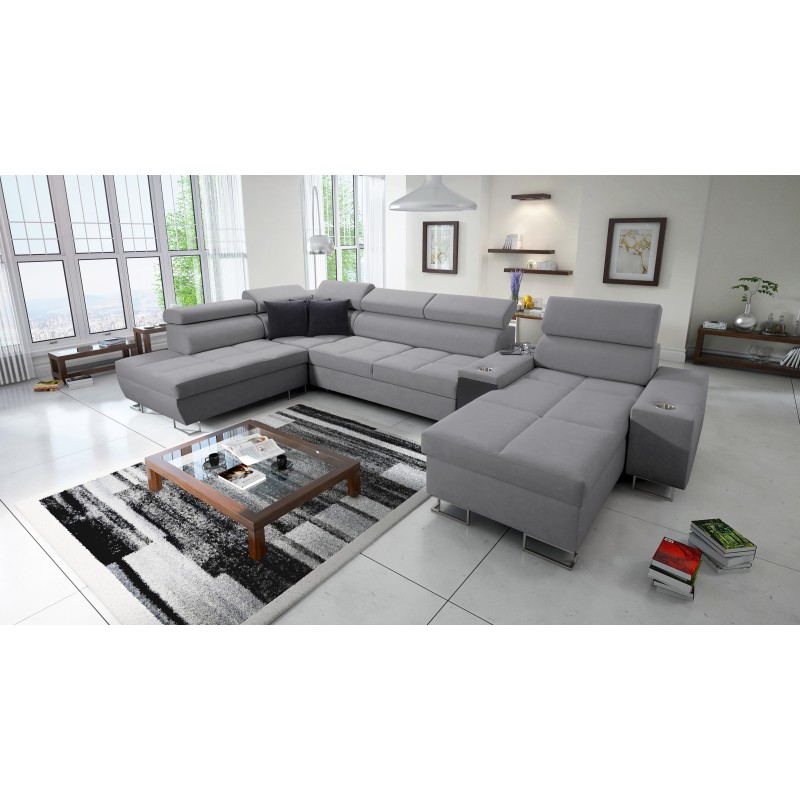 Sofá en forma de U Orbix V con función de cama | Muebles con Plecionka, Sawana 21 Sawana 84 Sofá en forma de U Orbix V con función de cama | Muebles con Plecionka, Sawana 21 Sawana 84