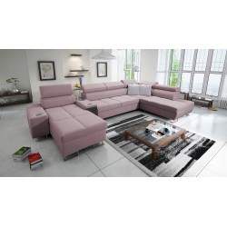 Sofá esquinero en forma de U Orbix V con función de cama | Muebles con Plecionka, Sawana 61 Sawana 84