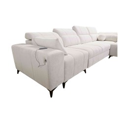 Ballagio XI corner sofa with a sleeping function in Plecionka fabric, Spring 1101 – comfort and style in one