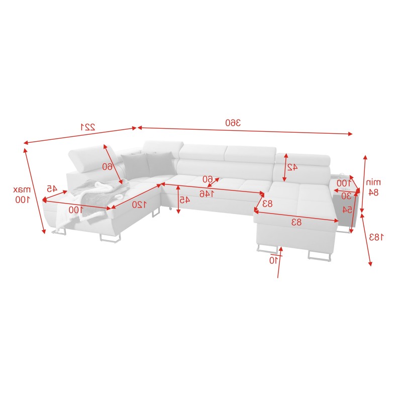 Ecksofa in U-Form Orbix VI – luxuriöser Komfort und moderne Lösungen Ecksofa in U-Form Orbix VI – luxuriöser Komfort und moderne Lösungen