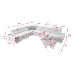 Sofá esquinero Orbix VIII con función de cama: tu lugar para relajarte y descansar.