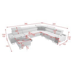 Sofá esquinero Orbix VIII con función de cama: tu lugar para relajarte y descansar.