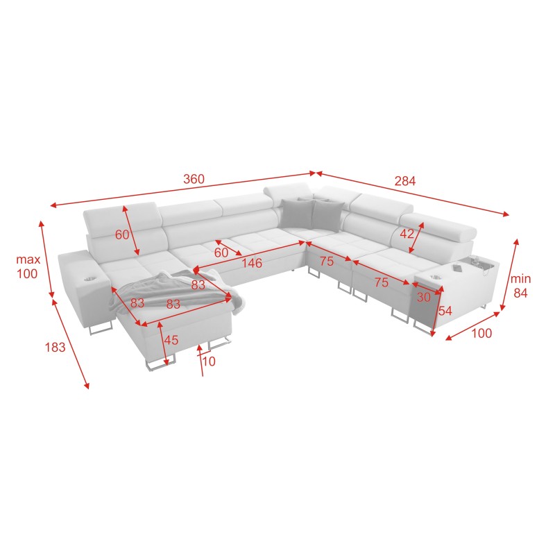 Orbix VIII Corner Sofa with Sleeping Function - Your Place for Relaxation and Rest