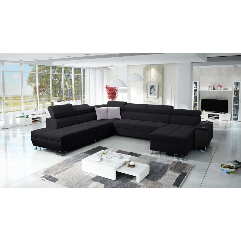 U-förmiges Ecksofa Orbix X mit Schlaffunktion und USB-Anschluss | Flechtwerk, Sawana 14 | Wohnzimmermöbel U-förmiges Ecksofa Orbix X mit Schlaffunktion und USB-Anschluss | Flechtwerk, Sawana 14 | Wohnzimmermöbel