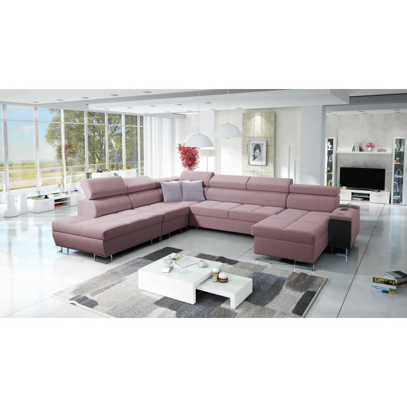 U-förmiges Ecksofa Orbix X mit Schlaffunktion und USB-Anschluss | Geflecht, Sawana 61 | Wohnzimmermöbel U-förmiges Ecksofa Orbix X mit Schlaffunktion und USB-Anschluss | Geflecht, Sawana 61 | Wohnzimmermöbel