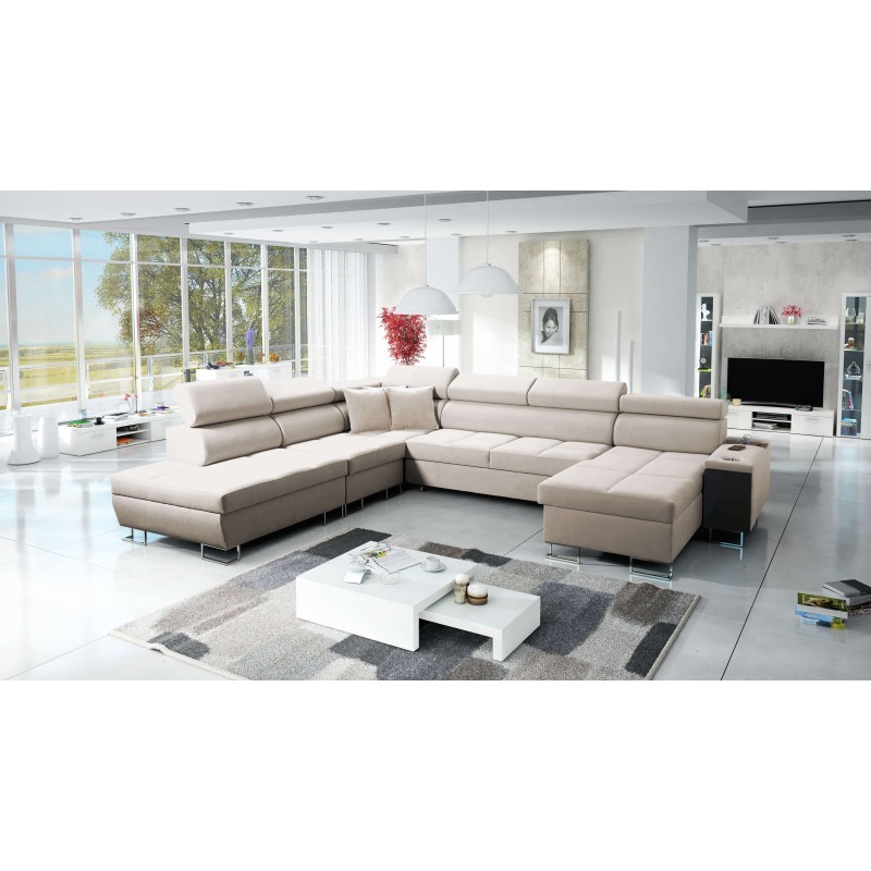 U-förmiges Ecksofa Orbix X mit Schlaffunktion und USB-Anschluss | Samt, Ultario Velvet 2979 | Wohnzimmermöbel U-förmiges Ecksofa Orbix X mit Schlaffunktion und USB-Anschluss | Samt, Ultario Velvet 2979 | Wohnzimmermöbel