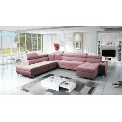 U-förmiges Ecksofa Orbix X mit Schlaffunktion und USB-Anschluss | Samt, Ultario Velvet 2955 | Wohnzimmermöbel