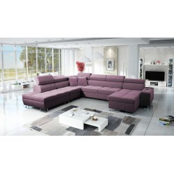 U-förmiges Sofa Orbix X mit Schlaffunktion und USB-Anschluss | Samt, Ultario Velvet 2961 | Wohnzimmermöbel
