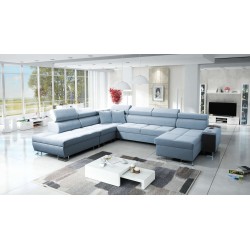 U-förmiges Sofa Orbix X mit Schlaffunktion und USB-Anschluss | Samt, Ultario Velvet 2960 | Wohnzimmermöbel