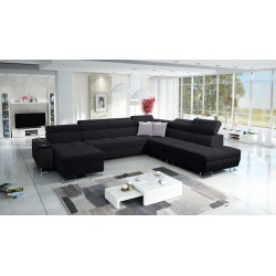 U-förmiges Ecksofa Orbix X mit Schlaffunktion und USB-Anschluss | Flechtwerk, Sawana 14 | Wohnzimmermöbel