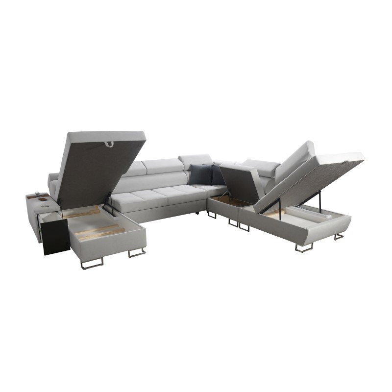 U-förmiges Ecksofa Orbix X mit Schlaffunktion und USB-Anschluss | Geflecht, Sawana 21 | Wohnzimmermöbel U-förmiges Ecksofa Orbix X mit Schlaffunktion und USB-Anschluss | Geflecht, Sawana 21 | Wohnzimmermöbel